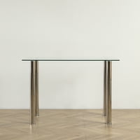 Rectanglar Kuhinjski trpezarijski stol za osobu, Moderna kaljeno staklo Stol za trpezarije