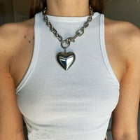 Chunky lančani punk gotički ogrlice Privjesak za srce Privjesak od legura Choker ogrlica Hyperbole Punk