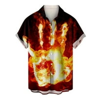 Muška casual beach havajska majica Slatka 3D srčani plamen uzorak grafički kratki rukav niz majica za