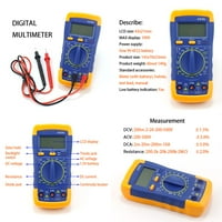 Ručni digitalni multimetar LCD pozadinsko osvjetljenje Prijenosni AC DC ammeter volmetar Ohm Tester