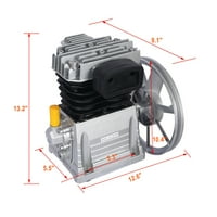 DocOler 3HP pumpa za glavu kompresora zraka 1.2KW Glava kompresora zraka Aluminijski klipan stil 115PSI