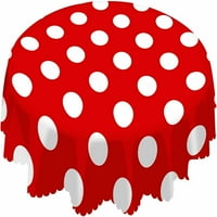 Polka točkice crvena stolna krpa Ponovna mjesta za okrugle spotove Stolnjak Classic Jednostavna simetrijska