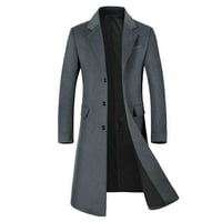 Yinmgmhj zimski kaputi za muškarce Muški povremeni kaput modni poslovni dugačak vitki kaput za jaknu