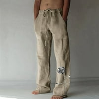 TUPHREGYOW muške ljeto plus veličine hlače u trendu prozračne klasične elastične strugove za vuču šarke