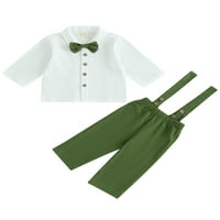 Dječji dječaci Fallleman Outfits Ukupno odijelo TODDLER Baby Dugme s dugim rukavima dolje Majica kravata