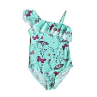 Djevojkov leptir Ispiši jedan komad kupaćih kostimih letnjih prsa peplum rub suspender slatka kupaći