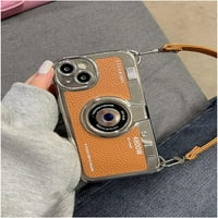 Case kompatibilan s iPhone Pro, slatka futrola za telefon 3D vintage kamere s ručnim remenom Jedinstveni