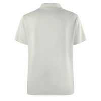 HHEI_K Muška košulja Golf majica Retro Color Contrast na otvorenom Street Street kratkih rukava s gumbinim