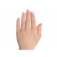 * Rylos klasični bijeli Topaz & Diamond prsten - aprilski kamen rođenja *