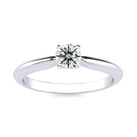 Superjeweler Carat Lab Grown Diamond Solitaire Prsten u sterlingu srebra za žene