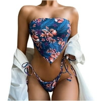 Ženski kupaći kostimi Tummy Control Plus size Coleit CoverUp bikini Ispis set kupaći kostim Dvije punjene