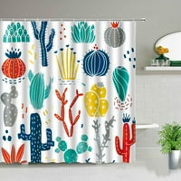 Hubice za zavjese od tekstilne vode u boji kaktusa cvjeta tropske biljke Šareni sukulencije uzorak kupaonica