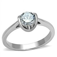 Alamode TK1763- Ženski prsten od nehrđajućeg čelika od nehrđajućeg čelika sa AAA CRT CZ-a u Clear -