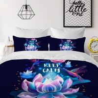 Blossliviving cvjetni uzorak prekrivača, ljubičasti trolični krevet, kompletan set za posteljinu, tkanina