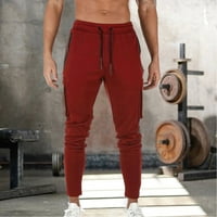 Xinqinghao Muška hlače Ležerne prilike za muške fitness casual pantalone Multi-džepni patentni džep
