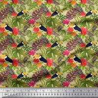 Soimoi pamučna kambrička tkanina tropsko lišće, cvjetna i toucan ptica za štampanje tkanine sa dvorištem