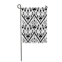 Uzorak crno-bijelo Ikat Bliski Istok Tradicionalna svila Istočna okućnica Dekorativna zastava Kuća baner