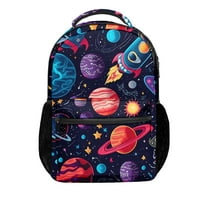 Svemirska planeta Retro Set BookBaur Daur Ispirani ruksak sa bočnim džepovima za poklon djece