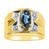 * Rylos jednostavno elegantan prekrasan simulirani alexandrit mistic topaz & dijamantni prsten - june