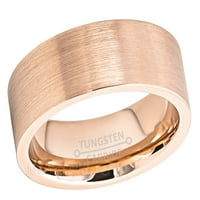 Vjenčani prsten Tungsten - opseg za mens & Womens cevi rez volfram prsten - ružičasto zlato IP - Comfort