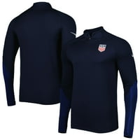 Muški Nike Navy USMNT Strike Bušilice Raglan Quarter-Zip Dugi rukavi