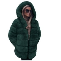 Popularni zimski kaputi za žensku imitaciju za patchwork sa kapute sa kapuljačom srednje dužine