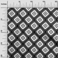 Onuoone Georgette viskoza crna tkanina Geometrijski Bandhani šivati ​​zanatske projekte Tkanini otisci