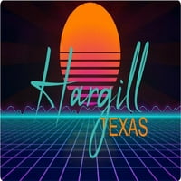 Hargill Texas Vinil Decal Stiker Retro Neon Dizajn