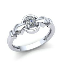 Originalna 0,6CTW okruglica Dijamantna ženska ženska bridalna pasijans godišnjica Angažova prstena od