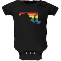 Maryland LGBT Gay Pride Rainbow Black Soft Baby One - 3- mjeseci