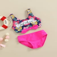 TODDLER Baby Girls Tankini kupaći kostim cvjetni print kupaći kostimi bez rukava na plaži odjeću gornji