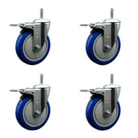 Poliuretanska okretna prstena za okretanje nosač kotača od W 5 1,25 plavi kotači i 7 16 stabljika -
