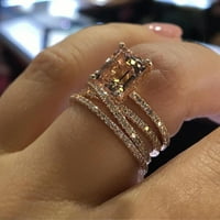 Jednostavan temperament dijamantnog geometrijskog trga nakita zlato prstena