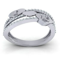 Pravi 0,5CT okrugli rez Diamond Prong 3row Love Bridal Wedding Band Ring Goldivers Solid 10k Gold GH