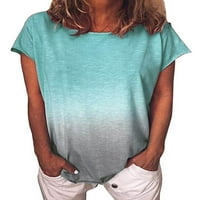 Codeop Ženska labava kratki rukav Torp Bare Casual Gradient Boja bluza Tunnic TEE majica