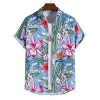 Havajska majica za muškarce Ljetne casual tipke Plaža Ne-pozicioniranje Ispis Ispirt Short rukava bluza