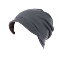 Labakihah šešir žene pamučno toplo vjetrootporna kapa za glavu glava zamotavanje zimskog šešira siva