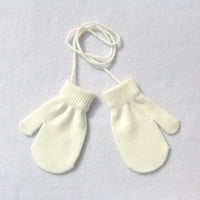 Yubnlvae djeca zimske slatke rukavice pletene toplo s nizom čvrste rukavice bijele boje