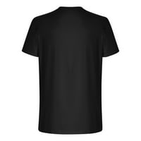 Ležerne majice za muškarce opušteno fit 3D Sunset Palm Tree Beach Digital Print Crewneck Kratki rukav Tee TOP LEZO Ljetna prozračna bluza Bluza Black XL