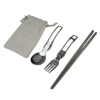 Sklopivi kampirani čelični čelik Sklopivi kašičice štapići za pribor za posuđe + torba
