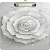 Bijela ruža cvjetna međusobna ploča od drveta od kobne od kože i povlačenje za standardno pismo