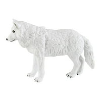 Kripyery Arctic Wolf Model razna realistična bijela vučja minijaturna statička model ukras plastike divlje životinjske figurine mini tv stol dekor djeca obrazovna igračka