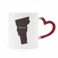 Vermont America USA Mapa obrisaja toplotna osjetljiva krig crvena boja Promjena kamenog softvera
