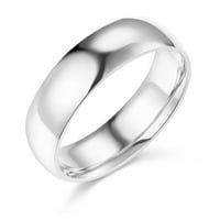 Welingsele Muške 14k bijelo zlato Čvrsti klasični fit tradicionalni vjenčani prsten - veličine 6