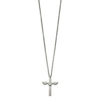Polirani križ od nehrđajućeg čelika sa ogrlicom za srce; ; Kopčasto jastoga; za odrasle i tinejdžere;
