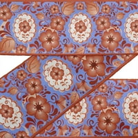 IndijankaKuti port narančastog lišća i cvjetna umjetnička tkanina čipka DressMaking Dupion Trim traka