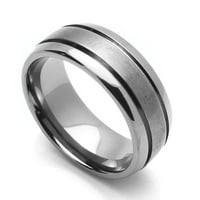 Udobnost fit titanijumski vjenčani bend utemljen ivica užasnog prstena