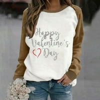 Ženska dukserica Valentines Day Cleance Ženski trendi Dan zaljubljenih tiskani okrugli vrat Labavi pulover