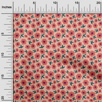 Onuone pamučne poplin ružičaste tkanine cvjetni retro obrtni projekti Dekor tkanina tiskano od dvorišta
