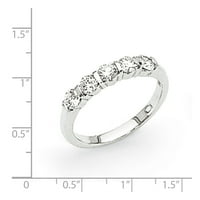 Čvrsti 14K bijeli zlatni dijamantski godišnjica vjenčani vezni prsten veličine 7